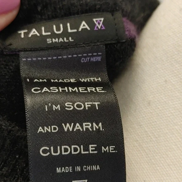 Talula Cashmere Angora Black Sweater Dress Womens - Picture 4 of 7